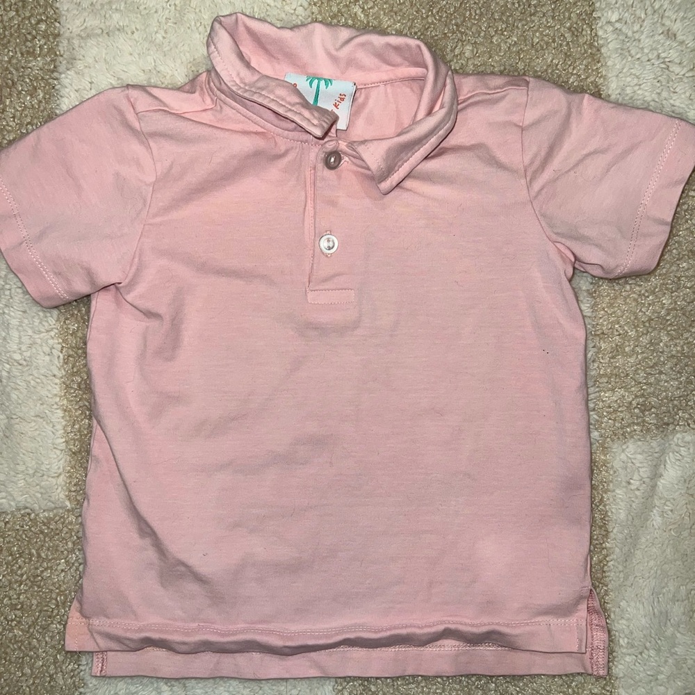 Pink Shrimp & Grits Kids Polo Shirt